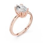 14K Yellow Gold 2.06 CTW Oval Cut Moissanite Hidden Halo Engagement Diamond Ring