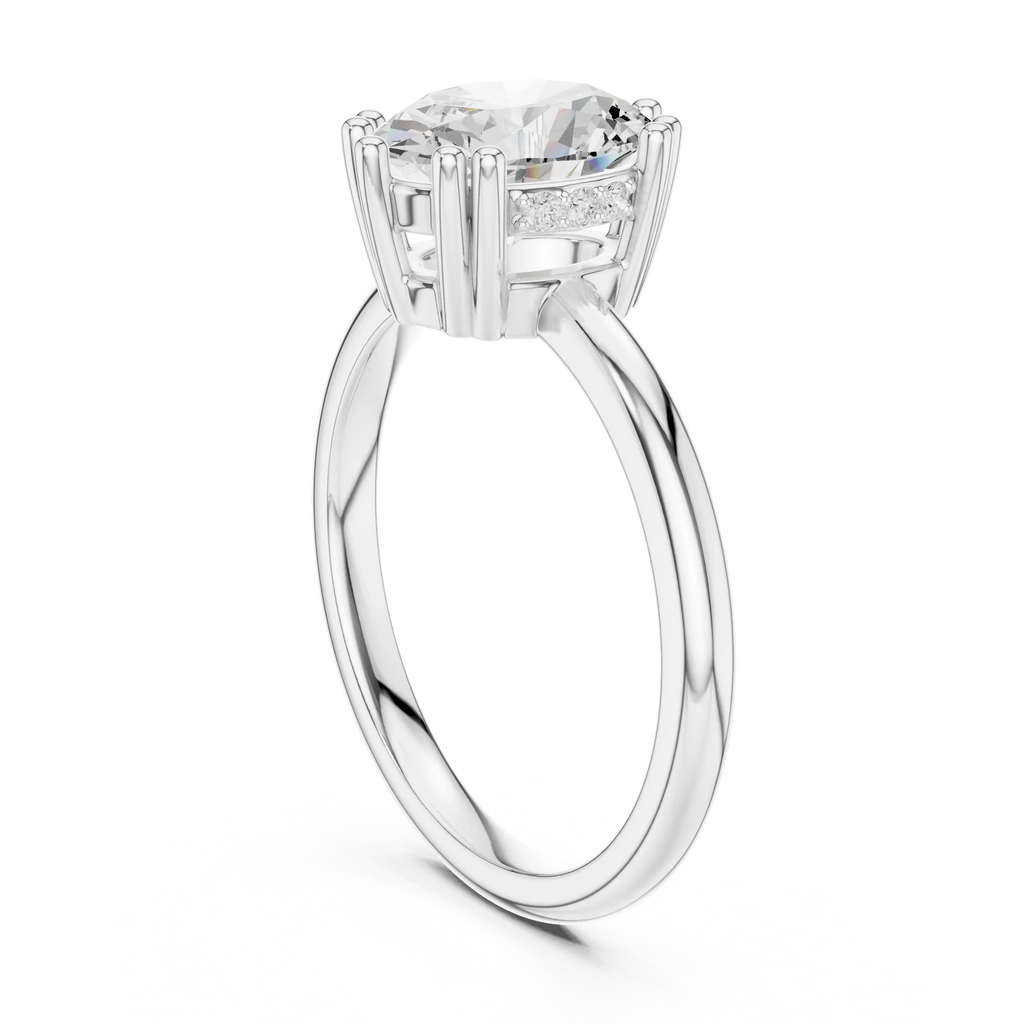 14K Yellow Gold 2.06 CTW Oval Cut Moissanite Hidden Halo Engagement Diamond Ring
