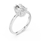 14K Yellow Gold 2.06 CTW Oval Cut Moissanite Hidden Halo Engagement Diamond Ring