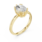 14K Yellow Gold 2.06 CTW Oval Cut Moissanite Hidden Halo Engagement Diamond Ring