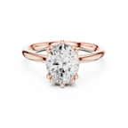14K Yellow Gold 2.06 CTW Oval Cut Moissanite Hidden Halo Engagement Diamond Ring