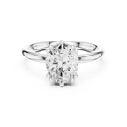 14K Yellow Gold 2.06 CTW Oval Cut Moissanite Hidden Halo Engagement Diamond Ring