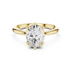 14K Yellow Gold 2.06 CTW Oval Cut Moissanite Hidden Halo Engagement Diamond Ring