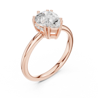 14K Yellow Gold 2.06 CTW Pear Cut Moissanite Hidden Halo Engagement Diamond Ring