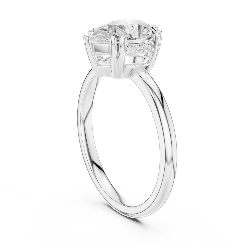 14K Yellow Gold 2.06 CTW Pear Cut Moissanite Hidden Halo Engagement Diamond Ring