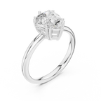 14K Yellow Gold 2.06 CTW Pear Cut Moissanite Hidden Halo Engagement Diamond Ring