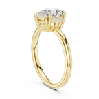 14K Yellow Gold 2.06 CTW Pear Cut Moissanite Hidden Halo Engagement Diamond Ring