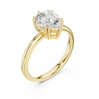 14K Yellow Gold 2.06 CTW Pear Cut Moissanite Hidden Halo Engagement Diamond Ring