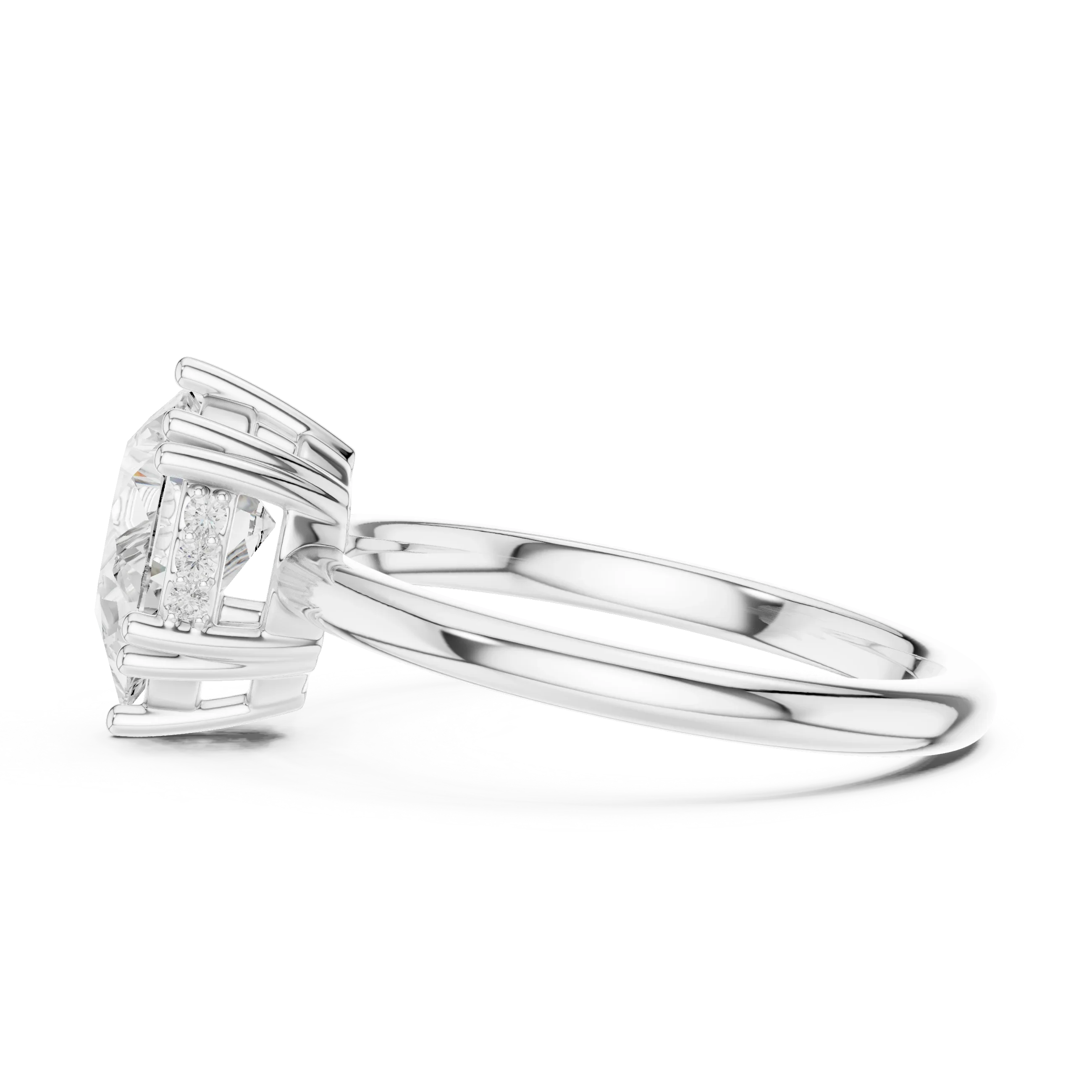 14K Yellow Gold 2.06 CTW Pear Cut Moissanite Hidden Halo Engagement Diamond Ring
