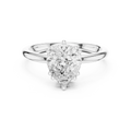 14K Yellow Gold 2.06 CTW Pear Cut Moissanite Hidden Halo Engagement Diamond Ring
