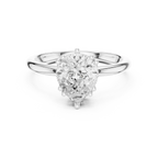 14K Yellow Gold 2.06 CTW Pear Cut Moissanite Hidden Halo Engagement Diamond Ring