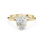 14K Yellow Gold 2.06 CTW Pear Cut Moissanite Hidden Halo Engagement Diamond Ring