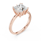 14K Yellow Gold 2.06 CTW Princess Cut Moissanite Hidden Halo Engagement Diamond Ring