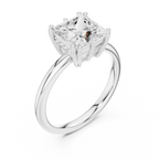 14K Yellow Gold 2.06 CTW Princess Cut Moissanite Hidden Halo Engagement Diamond Ring