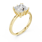 14K Yellow Gold 2.06 CTW Princess Cut Moissanite Hidden Halo Engagement Diamond Ring