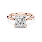 14K Yellow Gold 2.06 CTW Princess Cut Moissanite Hidden Halo Engagement Diamond Ring