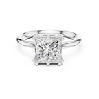 14K Yellow Gold 2.06 CTW Princess Cut Moissanite Hidden Halo Engagement Diamond Ring
