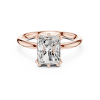 14K Yellow Gold 2.06 CTW Radiant Cut Moissanite Hidden Halo Engagement Diamond Ring