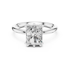 14K Yellow Gold 2.06 CTW Radiant Cut Moissanite Hidden Halo Engagement Diamond Ring