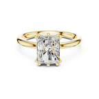 14K Yellow Gold 2.06 CTW Radiant Cut Moissanite Hidden Halo Engagement Diamond Ring