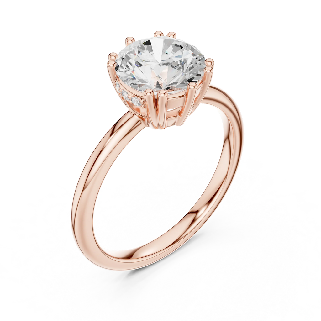 14K Yellow Gold 2.06 CTW Round Cut Moissanite Hidden Halo Engagement Diamond Ring