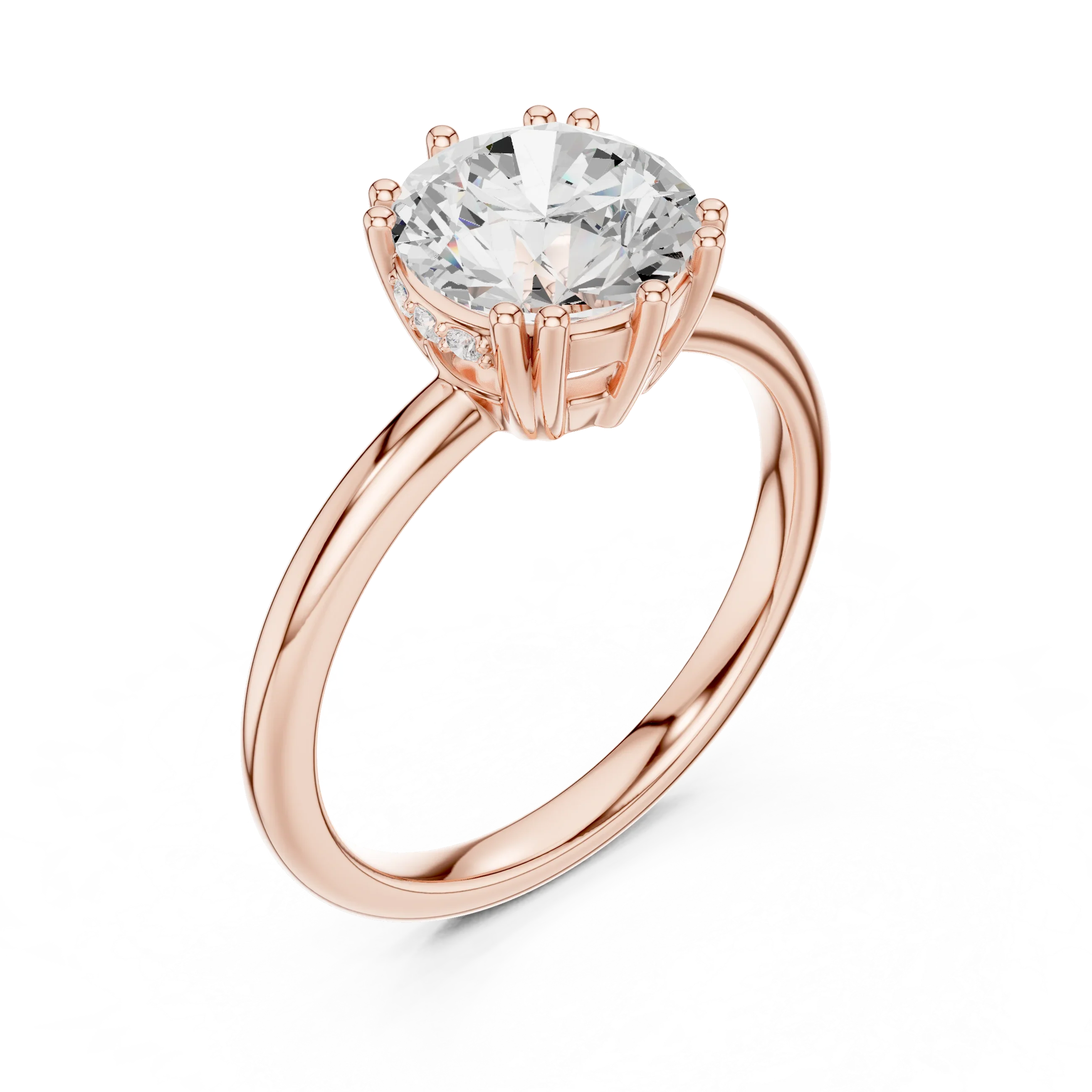 14K Yellow Gold 2.06 CTW Round Cut Moissanite Hidden Halo Engagement Diamond Ring