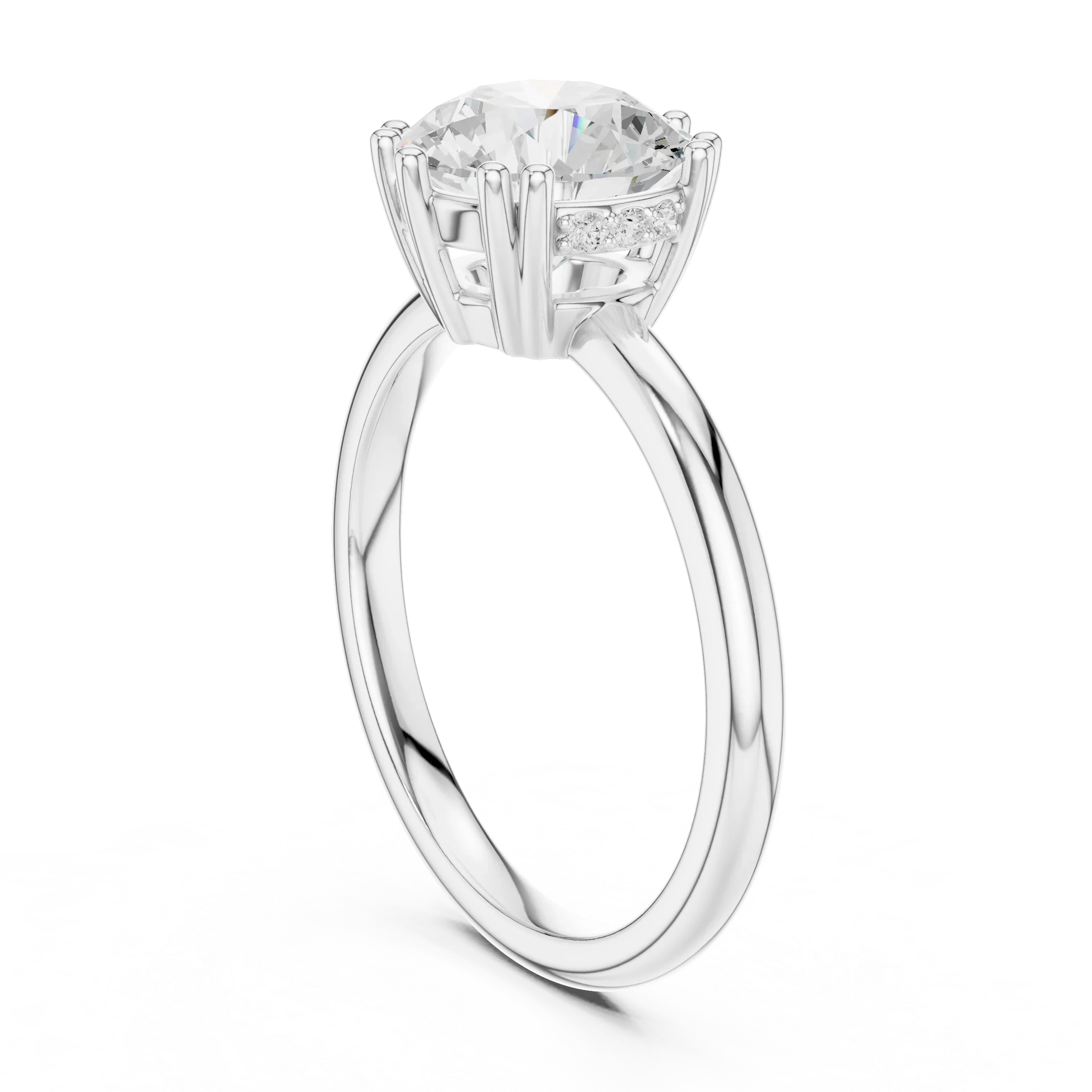 14K Yellow Gold 2.06 CTW Round Cut Moissanite Hidden Halo Engagement Diamond Ring