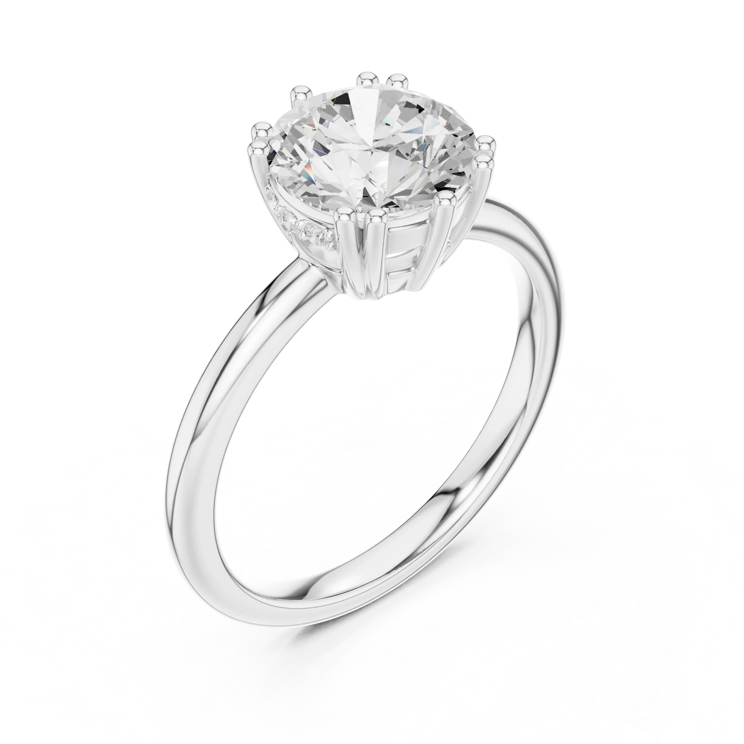 14K Yellow Gold 2.06 CTW Round Cut Moissanite Hidden Halo Engagement Diamond Ring