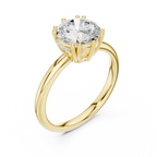 14K Yellow Gold 2.06 CTW Round Cut Moissanite Hidden Halo Engagement Diamond Ring
