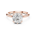 14K Yellow Gold 2.06 CTW Round Cut Moissanite Hidden Halo Engagement Diamond Ring