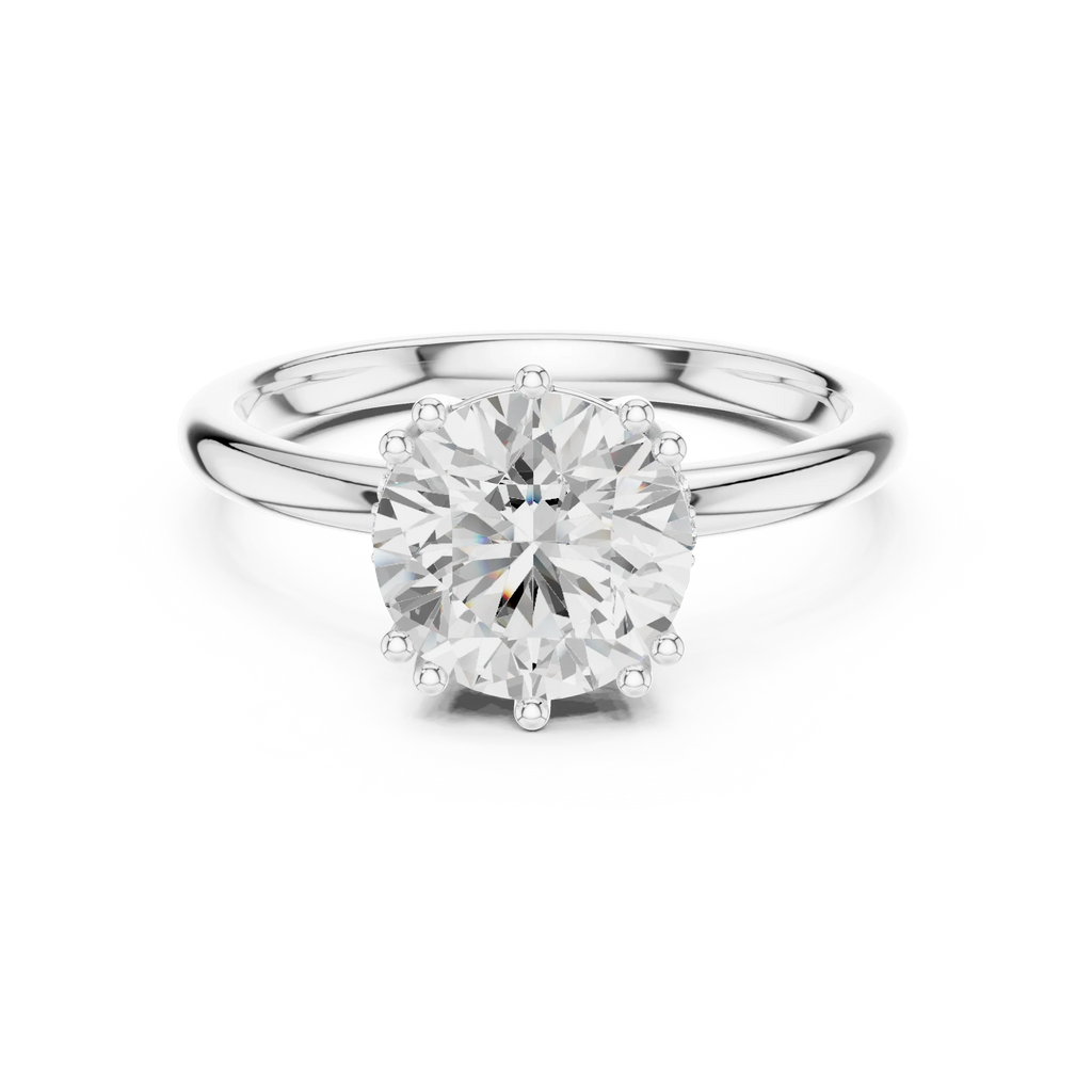 14K Yellow Gold 2.06 CTW Round Cut Moissanite Hidden Halo Engagement Diamond Ring