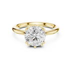14K Yellow Gold 2.06 CTW Round Cut Moissanite Hidden Halo Engagement Diamond Ring