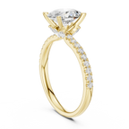 2.41 CT Oval Cut Moissanite Petal Prong Pave Set 14K White Gold Engagement Ring