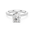 2.41 CT Oval Cut Moissanite Petal Prong Pave Set 14K White Gold Engagement Ring