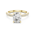 2.41 CT Oval Cut Moissanite Petal Prong Pave Set 14K White Gold Engagement Ring