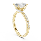 2.41 CT Radiant Cut Moissanite Petal Prong Pave Set 14K White Gold Engagement Ring