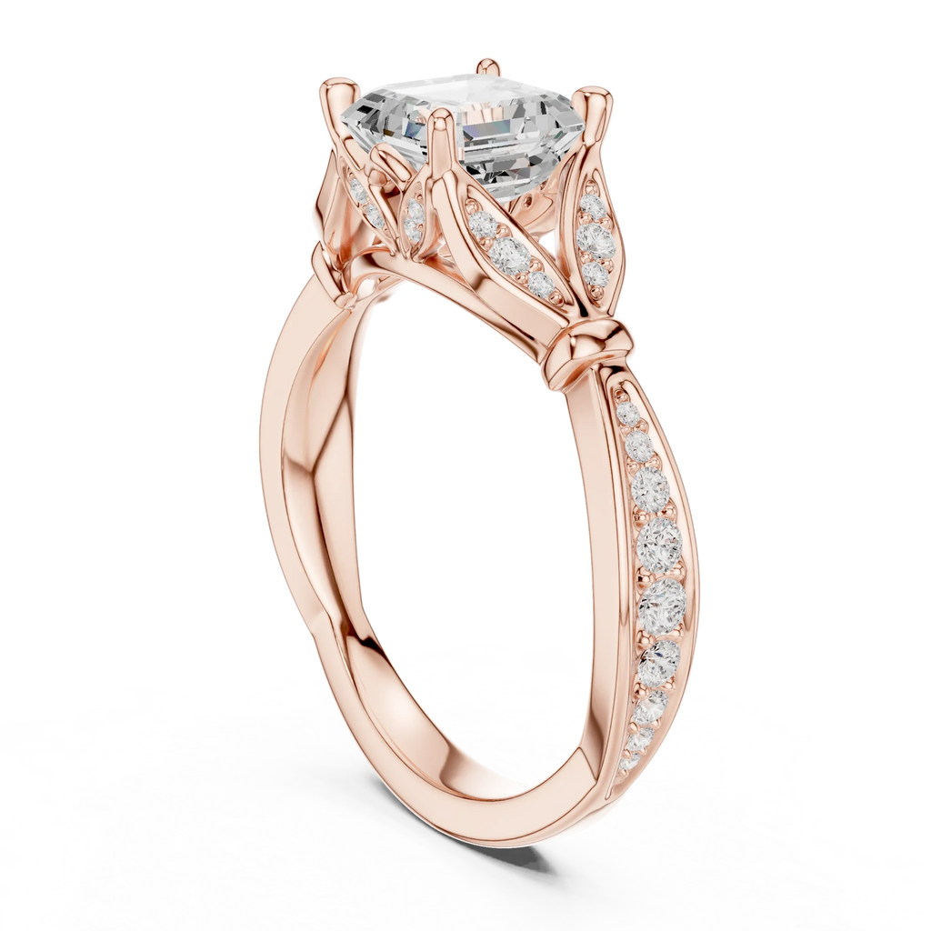 1.81 CT VVS1 D Color Asscher Cut Diamond White Gold Engagement Ring