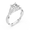 1.81 CT VVS1 D Color Asscher Cut Diamond White Gold Engagement Ring