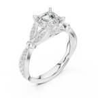 1.81 CT VVS1 D Color Asscher Cut Diamond White Gold Engagement Ring