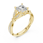 1.81 CT VVS1 D Color Asscher Cut Diamond White Gold Engagement Ring