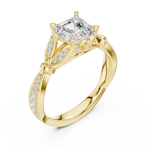 1.81 CT VVS1 D Color Asscher Cut Diamond White Gold Engagement Ring