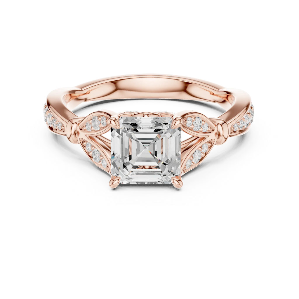 1.81 CT VVS1 D Color Asscher Cut Diamond White Gold Engagement Ring