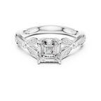 1.81 CT VVS1 D Color Asscher Cut Diamond White Gold Engagement Ring