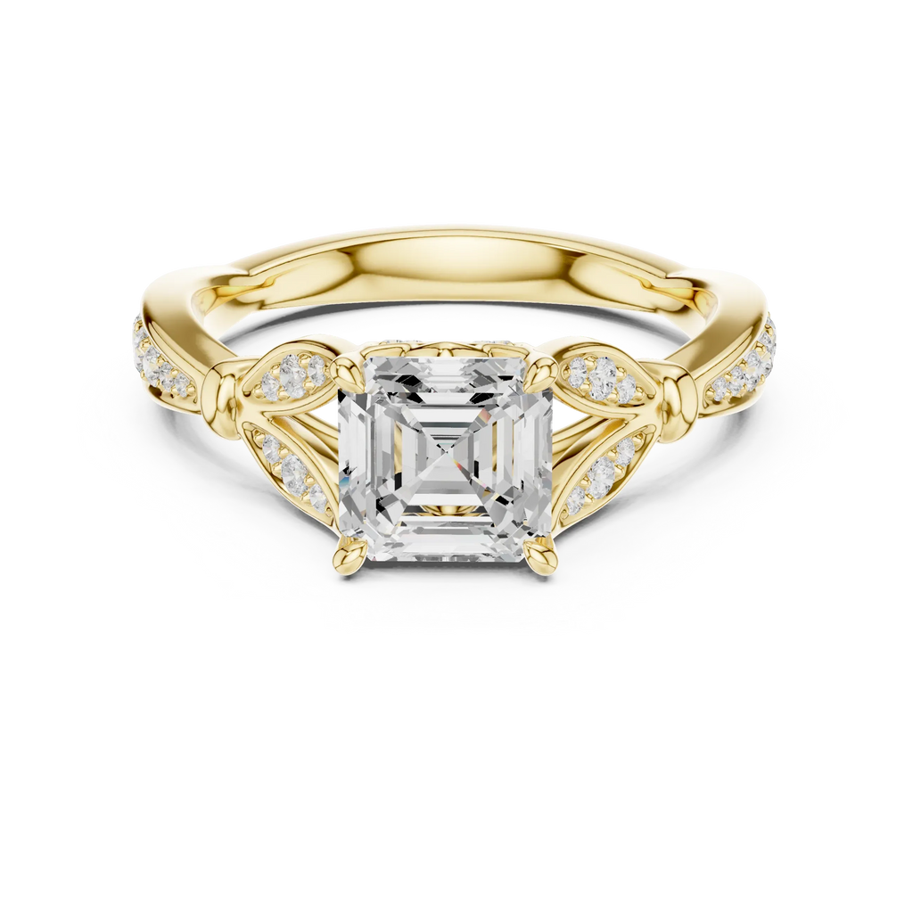1.81 CT VVS1 D Color Asscher Cut Diamond White Gold Engagement Ring