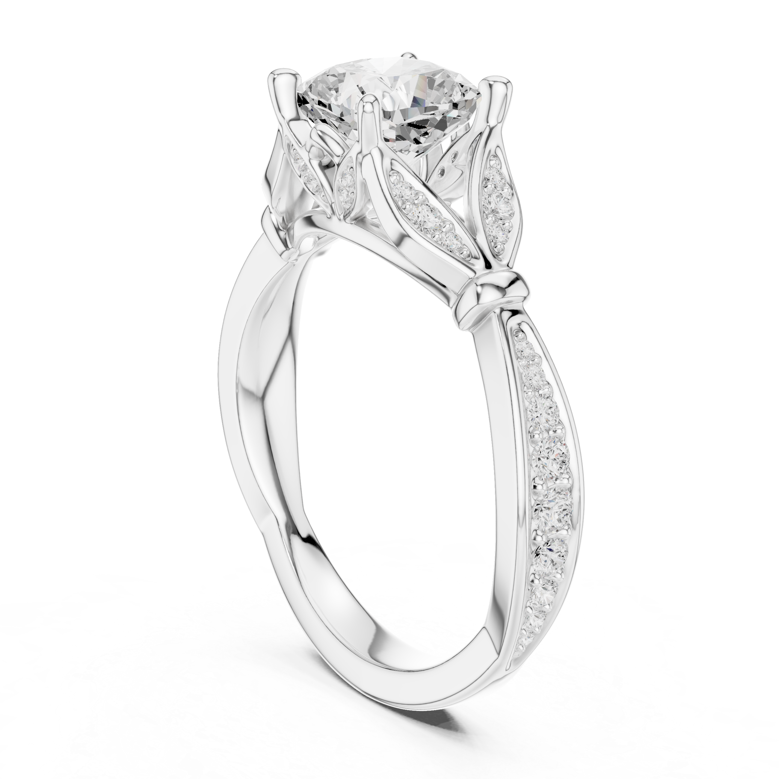 1.81 CT VVS1 D Color Cushion Cut Diamond White Gold Engagement Ring