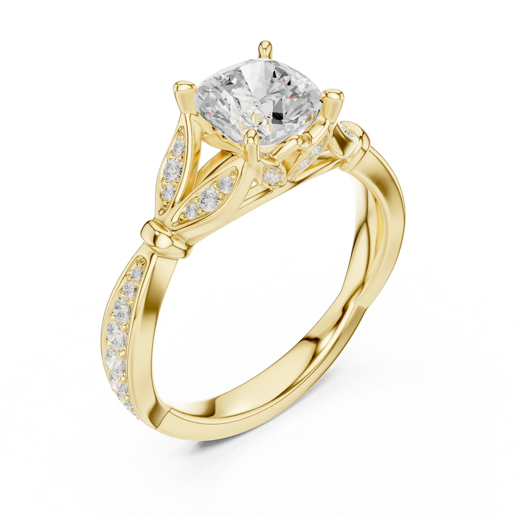 1.81 CT VVS1 D Color Cushion Cut Diamond White Gold Engagement Ring