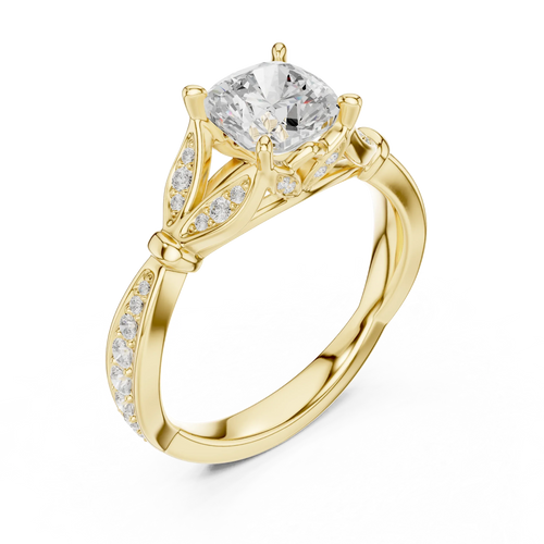 1.81 CT VVS1 D Color Cushion Cut Diamond White Gold Engagement Ring