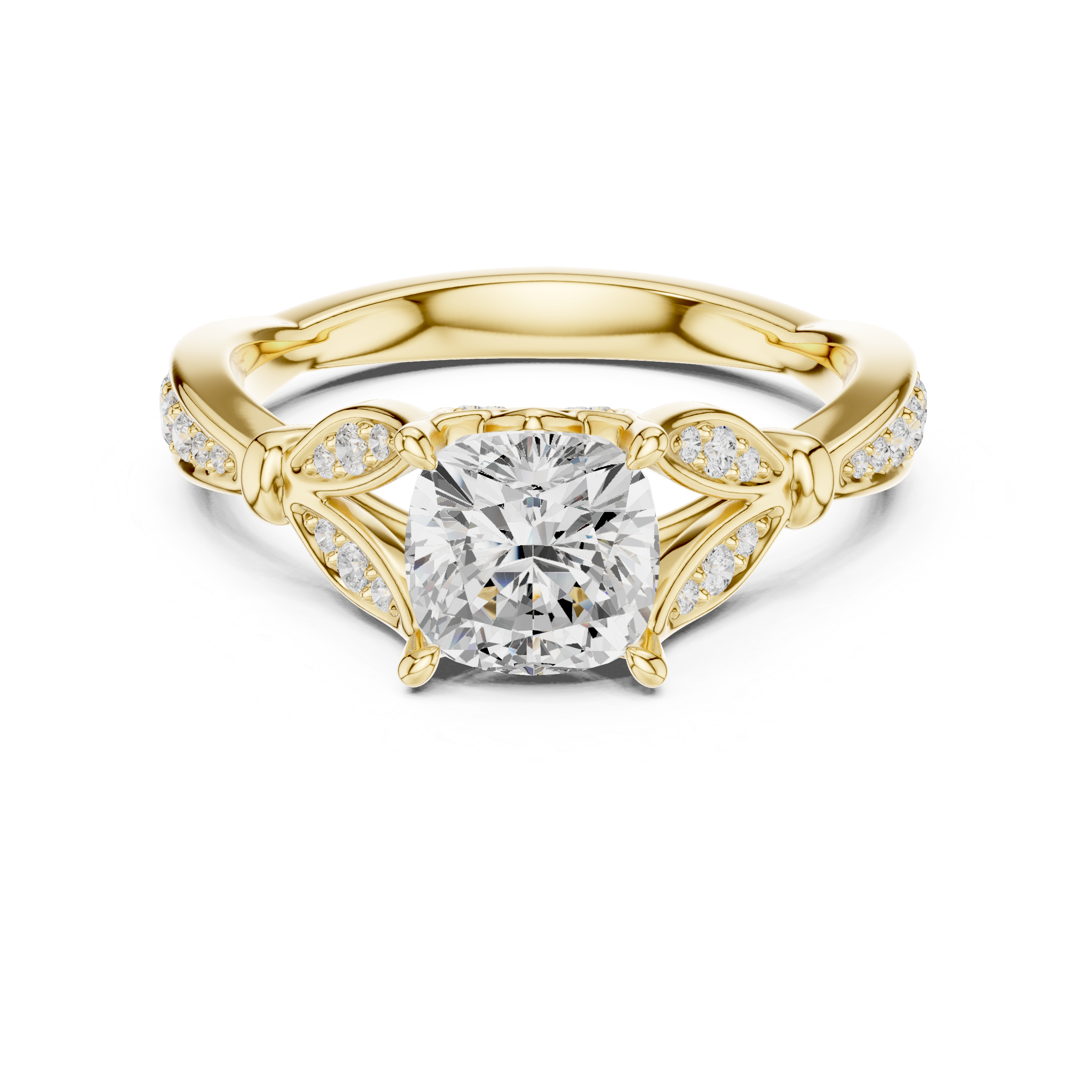 1.81 CT VVS1 D Color Cushion Cut Diamond White Gold Engagement Ring