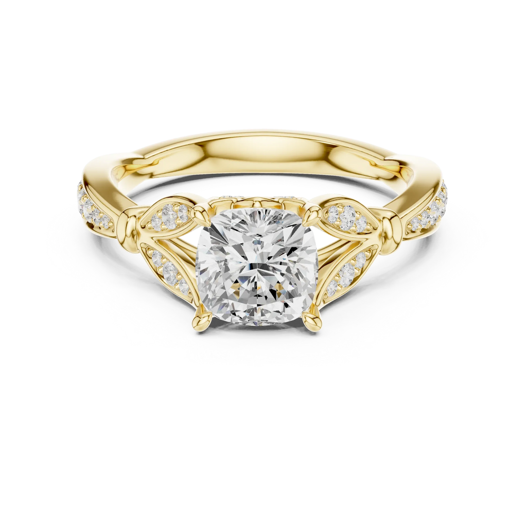 1.81 CT VVS1 D Color Cushion Cut Diamond White Gold Engagement Ring