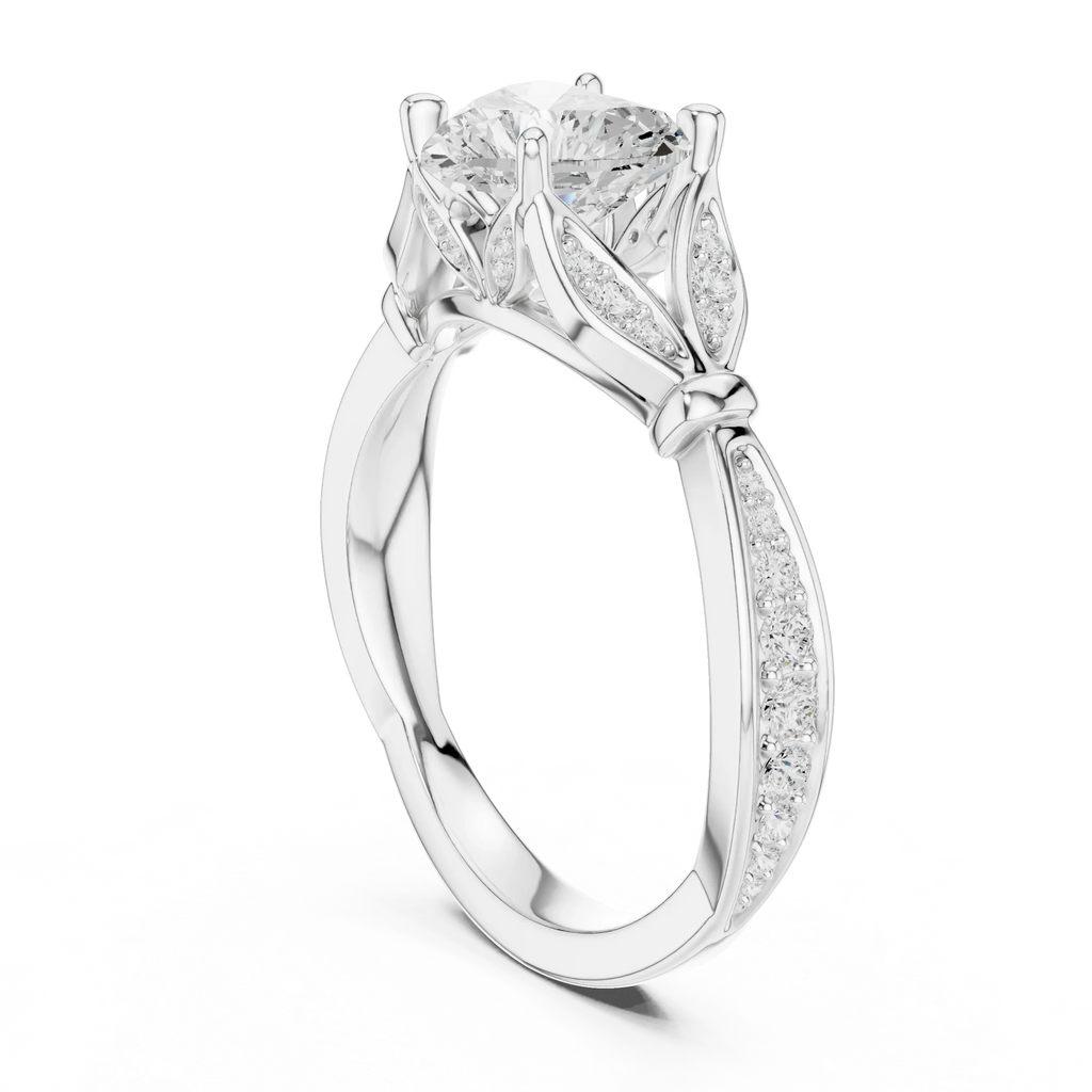 1.81 CT VVS1 D Color Heart Cut Diamond White Gold Engagement Ring